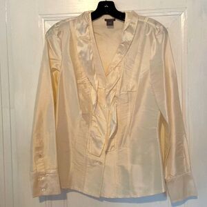 Anne Taylor Cream Silk Blouse